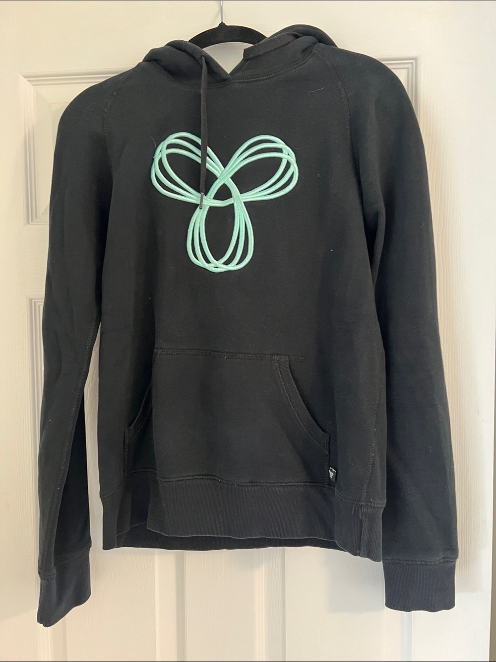 Aritzia Black Hoodie Sweater with Mint Green Graphic